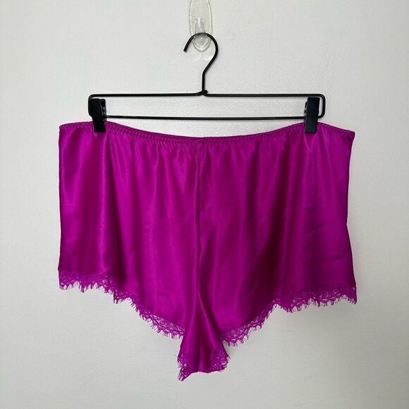 Victoria Secret Women’s Very Fuchsia Stretch Satin Open Lace Back Cami Short Paj - Picture 10 of 15